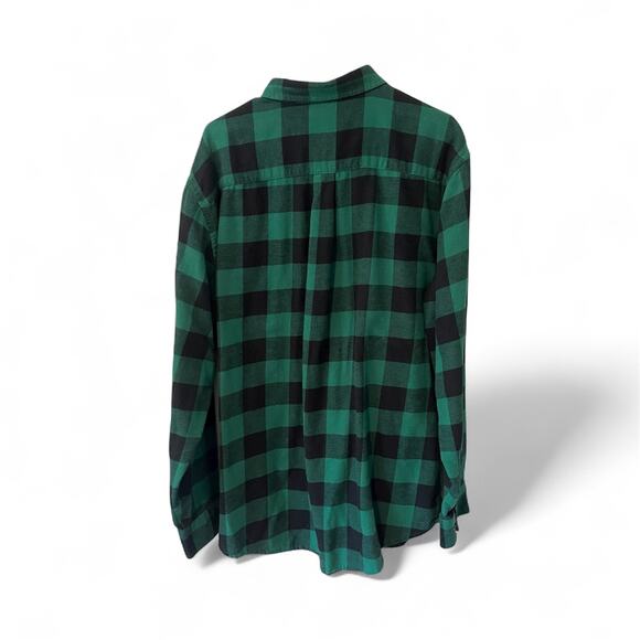 Croft & Barrow 100% Cotton Green/Black Checked Flannel Shirt Sz 2XL - Picture 3 of 6